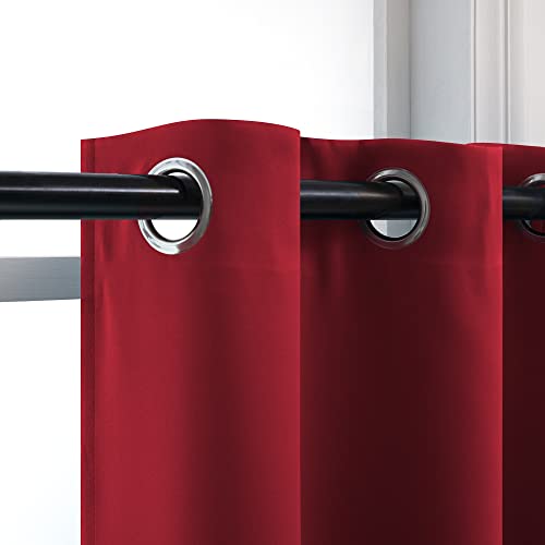 Christmas Decor 2 Panels Blackout Red Small Half Curtains 30 Inch Length For Bathroom Loft Eyelet Top Thermal Insulated Window Treatments Blinds Xmas Short Tiers For Kitchen 30 Inches Long #TOP1