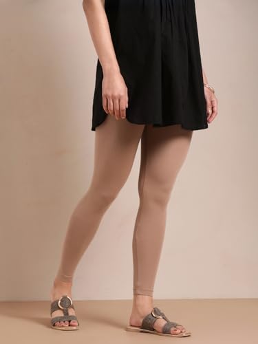 Image of TWIN BIRDS Super Stretchable Cotton Elasthane Fabric Ankle Length Leggings for Women