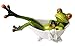 HAPTIME 5.3 inch Adorable Red Eyed Tree Frog Lying in The Bathtub, Funny Decor Figurine for Home Desk Bathroom Decoration (Style B)
