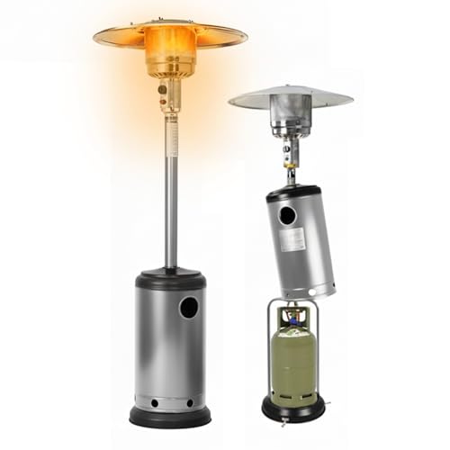 Wintem - Fungo Riscaldante per Esterno a Gas 12kW, Accensione Piezoelettrica, Ruote Integrate per...