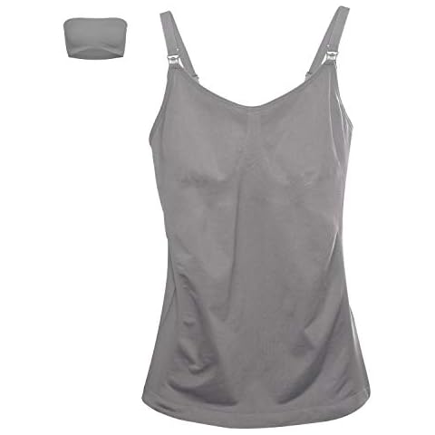 HOFISH Womens Camisoles Wirefree Nursing Tank Top Maternity Sleep Top Seamless for Pregnancy & Breastfeeding Grey, L Cover