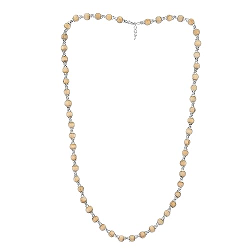 DHRUVS COLLECTION 925 Pure Sterling Silver Tulsi/Holy Basil Mala Chain For Men & Women