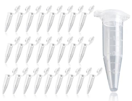 KAPSING Paquete de 25 tubos de muestra, recipientes de reacción, cápsulas de tela, tubos de coque de 1,5 ml, tubos de centrífuga vacíos, recipientes de reacción transparentes, cápsulas de tela