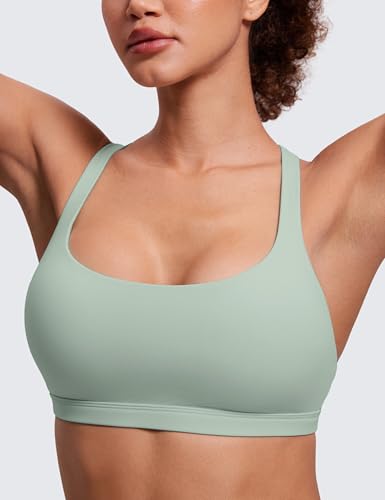 Image of CRZ YOGA Naked Feeling Strappy Sports Bras for Women - Criss Cross Back Wireless Padded Cami Yoga Workout Top