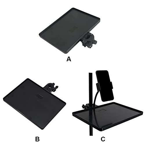 Emvanv Microphone Stand Tray, Sound Card Tray, Adjustable Shelf Holder Multi Functional Microphone Stand, Mic Rack Stand Phone Holder For Live Streaming, Recording(B) #TOP3