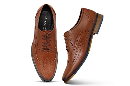 Image of ARAMISH Men Genuine Leather Formal Brogue Shoe