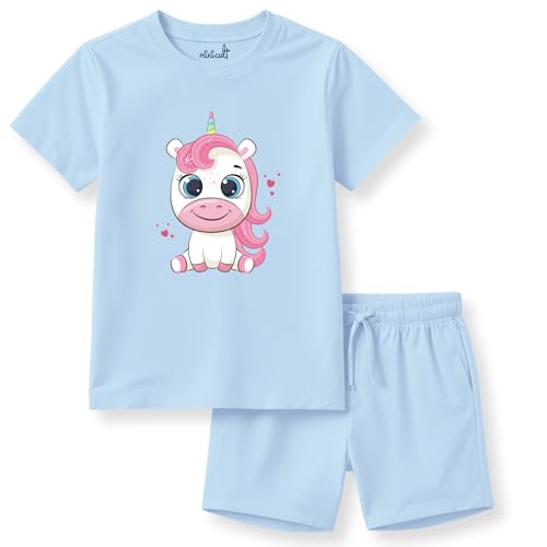 Image of minicult kids Kids Cotton Shorts and Matching Tshirt Coord clothing set with Cute Prints Clothing Set (200gsm Cotton Fabric)(pack of 2)