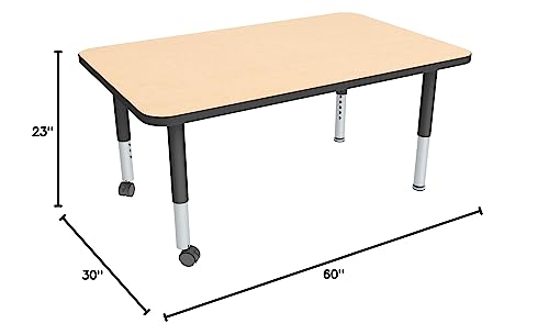 Image of Sprogs Preschool Activity Table, 30 inch W x 60 inch L, Maple Top /Black Edge Band