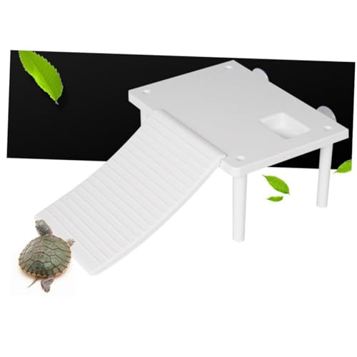 HOLIDYOYO Turtle Terrace Aquatic Aquarium Sand Aquarium Decorations Reptiles Basking Climbing Ladder Turtle Turtles Turtle Tank Ramp Stepped Turtle Perch for Tank Turtle Platform White
