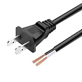 Replacement Power Cord 2 Prong,18 AWG Heavy Duty 6.56Ft Cable 110V 115V 120V for Maintenance of Various Household Appliances,NEMA 1-15P 2 Prong Plug US SJT 14AWG (14/2), Pigtail Cord,Pure Copper Core.