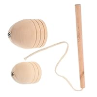 VICASKY Traditional Wooden Spinning Top with Whipping String Vintage Gyroscope for Adults Artisan Quality Physics Game for Outdoor Play and Coordination Training