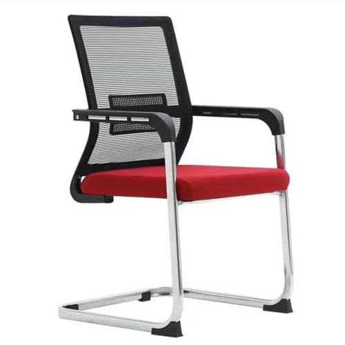 Simple Office Chair Ergonomic Chair Computer Chair Staff Parlour Chair Bow Support Design Sitting Comfort Save Space Multi-Scene Applicable (Color : Red)
