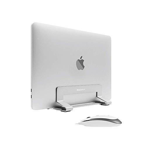 Macally USB C Wired Mouse and an Adjustable Vertical Laptop Stand, Bring Elegance to Your Workspace