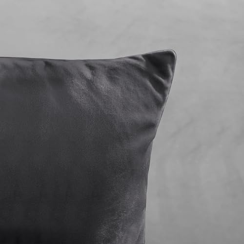 Imperial Rooms Cushion Covers 45 x 45 cm Pack of 2 Square Throw Velvet Pillow Cases Bedroom Decor Cushion for Sofa Living Room Car (Charcoal - Image 3