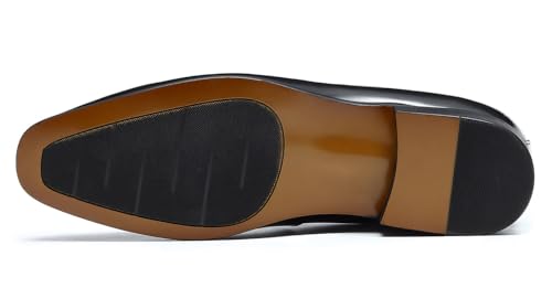 Santimon Mens Loafers Dress Casual Slip-On Penny Loafer Fashion Formal Business Moccasin Wedding Tuxedo Genuine Leather Comfortable Shoes for Men3