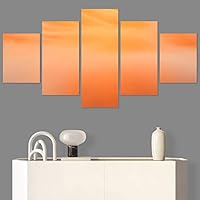 SIGNWIN 5 Panel Canvas Wall Art Coastal Orange Photography Relax/Calm Romantics Sunset Warm for Home Decorations Ready to Hang - 60