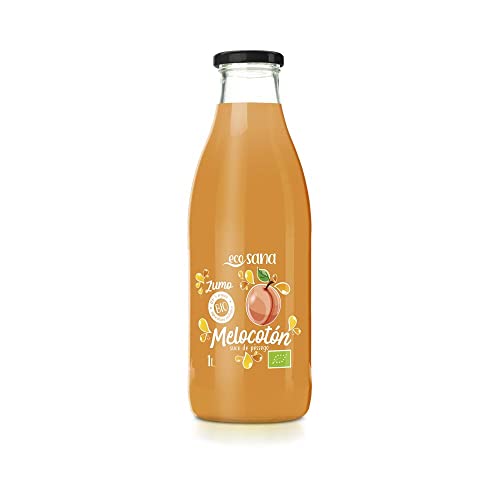ECOSANA ZUMO DE MELOCOTÓN CERTIFICADO BIO by DRASANVI - Sabor único sin azúcares ni edulcorantes añadidos - VEGANO - SIN GLUTEN - 1l Cover