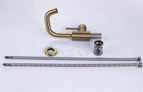 Mélangeur de lavabo à froid et chaud avec finition brossée durable