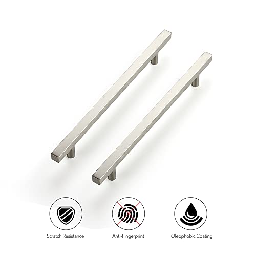 Image of Ravinte 25 Pack 10 inch Square Cabinet Pulls Brushed Nickel Stainless Steel Kitchen Cupboard Dresser Handles Cabinet Handles 10 inch Length, 7-1 /2 inch Hole Center