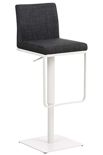 CLP Tabouret de Bar Panama Tissu Reglable en Hauteur I Chaise Haute de Bar Dossier Repose-Pied I Chaise Ergonomique I Couleur:, Couleur:Gris foncé, Couleur du...