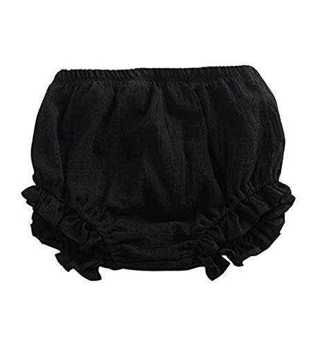JELEUON Baby Toddle Infant Girls Sweety Diaper Cover Cotton Linen Blend Ruffle Bloomer Shorts