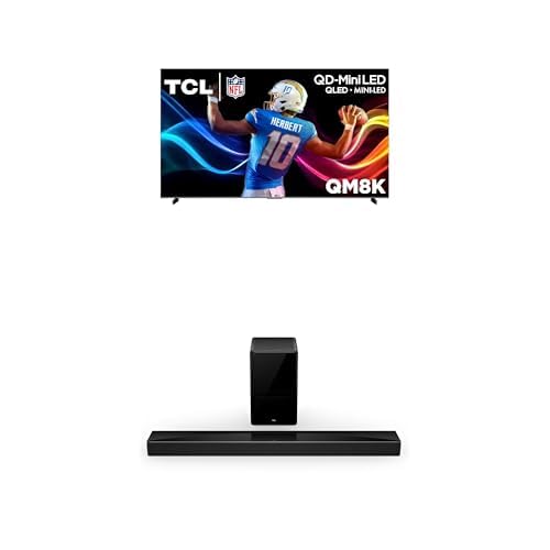 Image of TCL 98-Inch Class QM8K Series QD-Mini LED 4K UHD Google Smart TV (98QM8K, 2025 Model) + Q75H Q Class 5.1.2 Channel Soundbar with Dolby Atmos