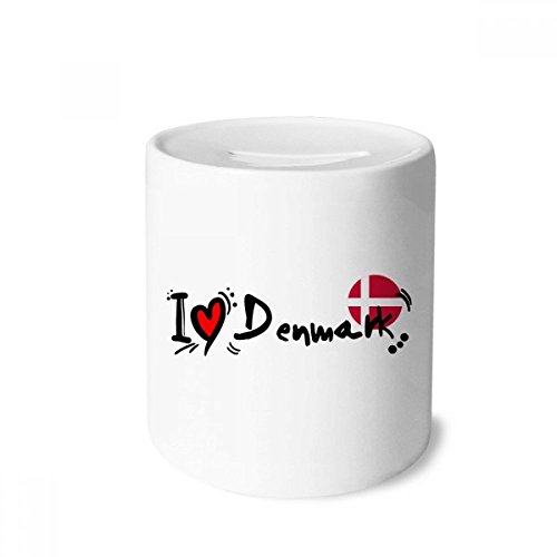 Tirelire en céramique Danemark pour enfants et adultes - 9x8 cm multicolore