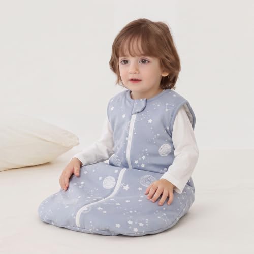 Image of Duomiaomiao 1.5 TOG Baby Sleep Sack 100% Cotton Four Season Baby Wearable Blanket, Breathable Comfy Toddler Sleeping Sack