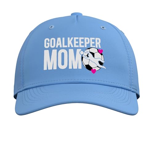 Soccer Goalkeeper Mom of A Soccer Goalie Mother Adjustable Printed Baseball Hat, Light Blue
