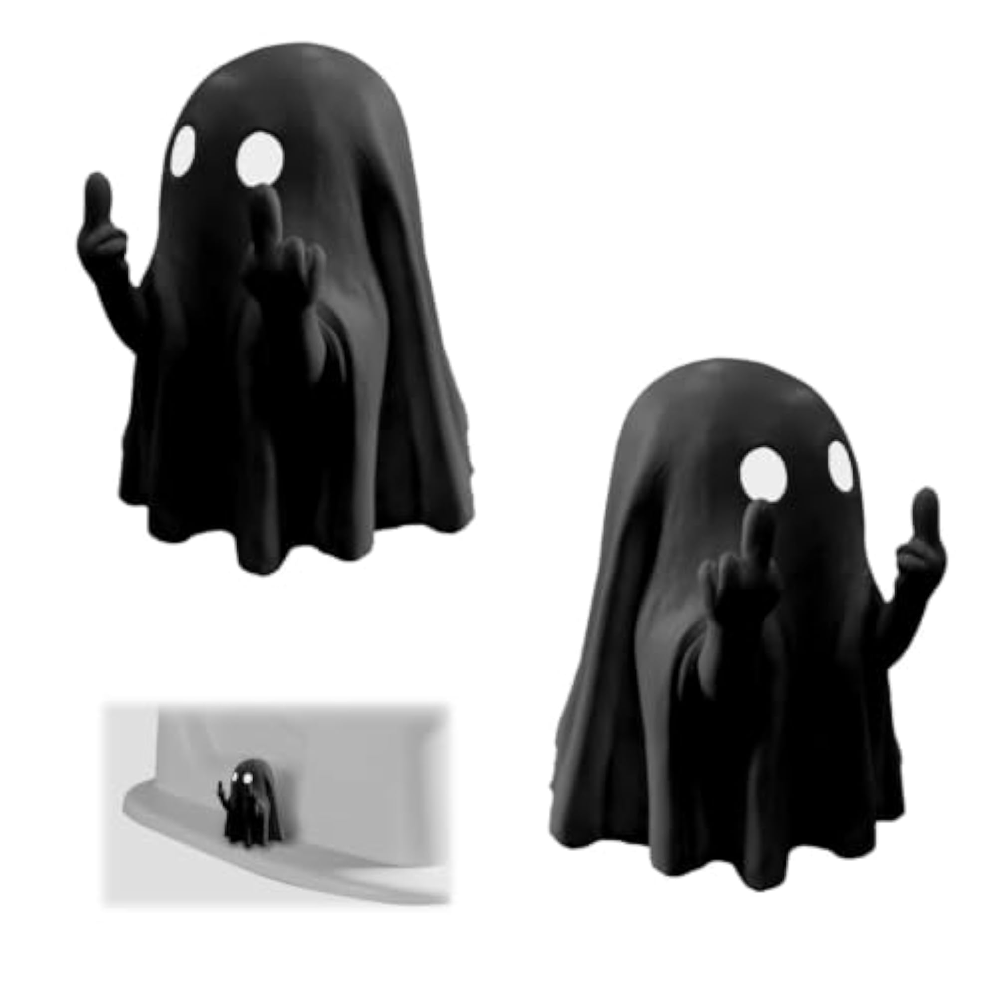 2 PCS Cute Ghost Figurine Halloween Decor Tabletop Ornament