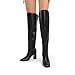DREAM PAIRS Women's Tall Over the Knee Boots Thigh High Fall Block Chunky Heeled Knee High Long Boots with Fashion Square Toe and Side Zipper,Size 8,Black,DWUMOB2515