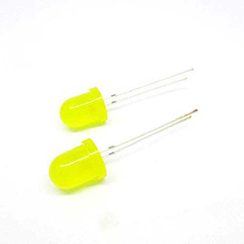 250pcs 8mm LED Light Yellow Diffused Diode Round DIP 20mA 2V Through Hole Light Emitting Diode LED Lamp Electronics Components