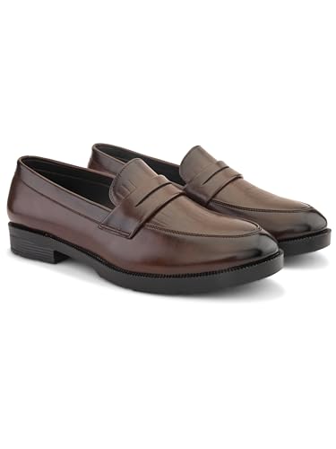 Image of STANPHORD Men Formal Loafer Shoes | PU Leatherette Slip-On Moccasins | Cushioned Anti-Slip | Office Business Casual (TPSL 25010)