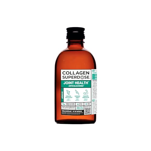 COLLAGEN SUPERDOSE BY GOLD COLLAGEN Joint Health- Complemento Líquido de Colágeno (75g), Vitamina C y D, Complemento para Articulaciones con Colágeno y Ácido Hialurónico Apoya Huesos y Músculos, 300ml