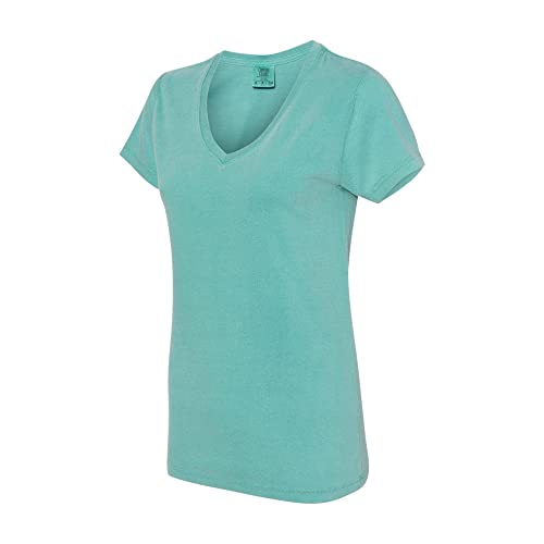 Comfort Colors Women's Short Sleeve Tee, Style 3333 (Seafoam V-Neck, 2X-Large)