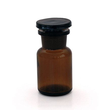 100 x 50 ml - Farbe: Braun - mit Glasstopfen *** Weithalsflasche Apothekerglas Stopfenflasche Laborflasche Laborglas Rundschulterflasche ***