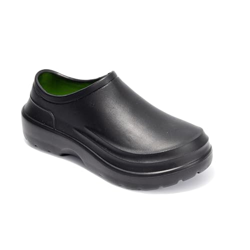 Abborora Chef Shoes for Men Non Slip Waterproof Work Shoes Mens Clogs Nursing Nurse Shoes for Gardener Men Indoor and Outdoor for Kitchen Office (Black,11)