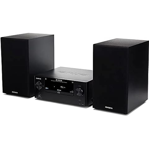 Aiwa MSBTU-500 - Micro chain with remote control, (Hi- Fi, Bluetooth, Sound equipment for your home, CD, Bluetooth, USB-Charging, MP3, FM Radio, 50W (RMS), Compact design, Equalizer) - Black/White Cover