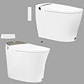 DA80 Smart Bidet Toilet with Water Tank, Pump, Heated Seat, Auto Flush, Warm Water, Remote and Foot Kick Bundle with 16F Smart Toilet,Auto Flush,Auto Open/Close Warm Water Heated Seat Digital Display