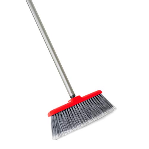 Fuller Brush Fiesta Red Kitchen Broom - Heavy Duty Floor Sweeper w/Extendable Steel