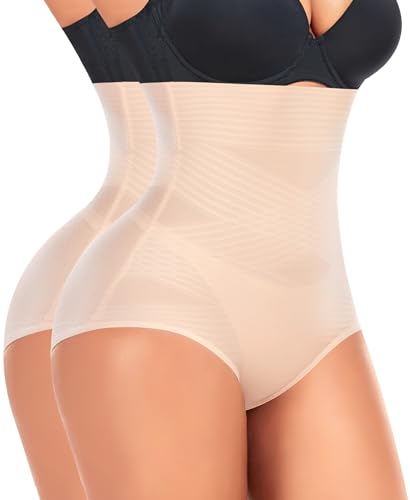 Image of Werena Tummy Control Shapewear Panties for Women High Waist Cincher Shaping Underwear Body Shaper Panty Girdle