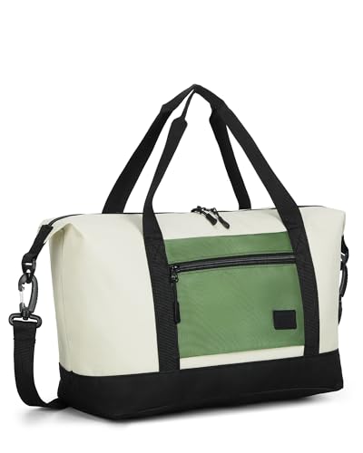 Lekesky Weekend Übernachtungstaschen für Frauen – kleine Ryanair Untersitz-Reisetasche, Reisetasche für Fluggesellschaften, Grün Tricolor, 40x20x25