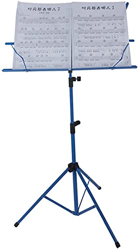 INUUXLG Music Stands Foldable Music Tripod Stand Holder Lightweight with Water-Resistant Carry Bag for Violin Piano Guitar (Color:Blue) (Black) (Blue)