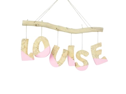 Prénom personnalisé en bois massif naturel, cadeau de naissance, lettres en bois, prénom pour porte de chambre