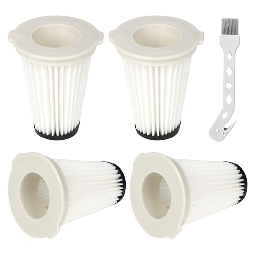 ZUNXUNRO - 4 Stück Staubsauger Filter für Einhell TE-SV 18 Li, Ersatzfilter, Waschbarer Staubsauger Filter Passend für Einhell Akku-Stielstaubsauger TE-SV 18 Li, mit 1 Reinigungsbürste, Effiziente Filtration