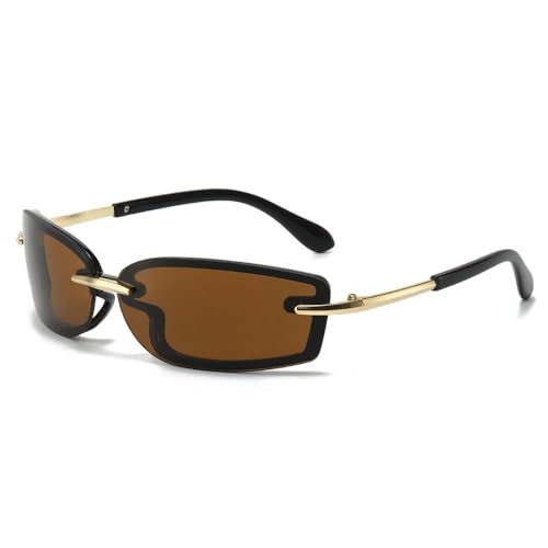 Rimless Candy Color Sunglasses Metal Temples Women's Sun Glasses UV Protection Dressing Eyewear Accessories