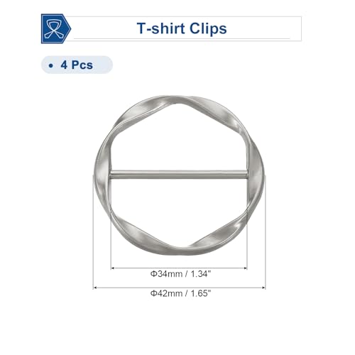 Image of uxcell T-shirt Clips, Clothes Knotting Buckle Ring Wrap Holder for Women Scarf, Loose T-shirt