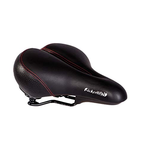 Selle confortable Dorwind 802 P&P pour cyclisme urbain et VTT noir et rouge