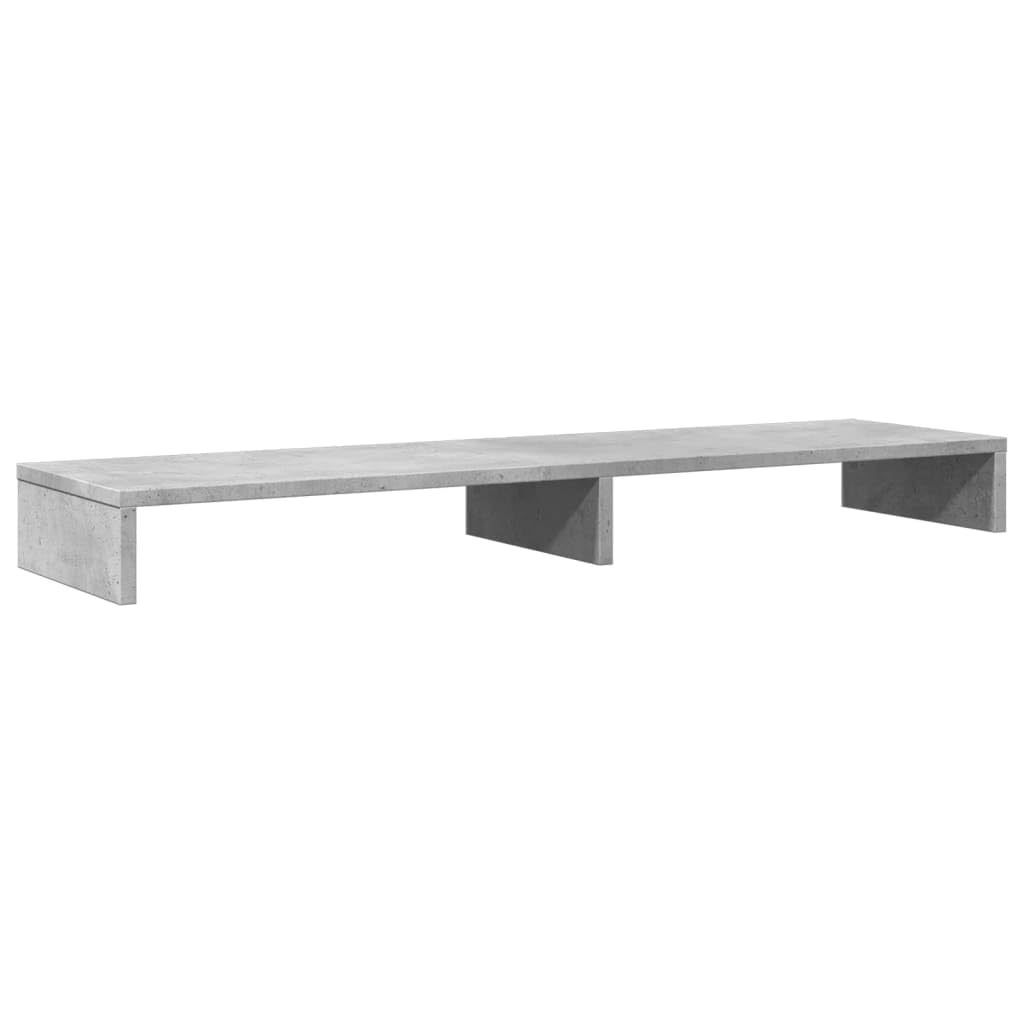 Supporto per monitor in legno grigio cemento, 100 x 27 x 10 cm, per due monitor, scrivania per computer, scrivania per laptop, supporto per monitor, ufficio, home office