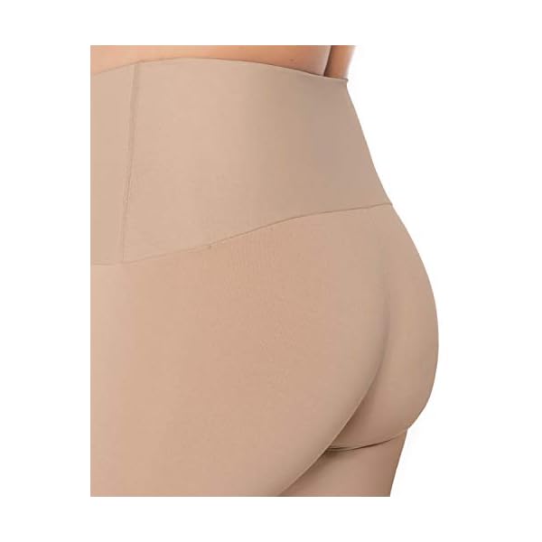 Leonisa Moderate Compression High Waisted Shorts for Women - Invisible Anti Chafing Womens Shapewear Tummy Control Beige